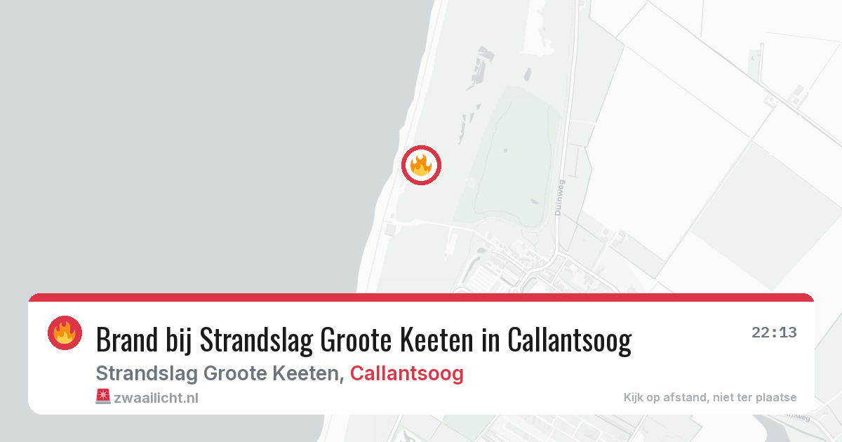 Brand bij Strandslag Groote Keeten in Callantsoog — 4 aug 2026