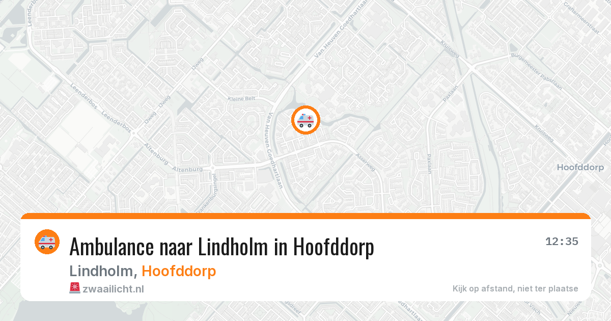 Ambulance naar Lindholm in Hoofddorp — 14 aug 2026