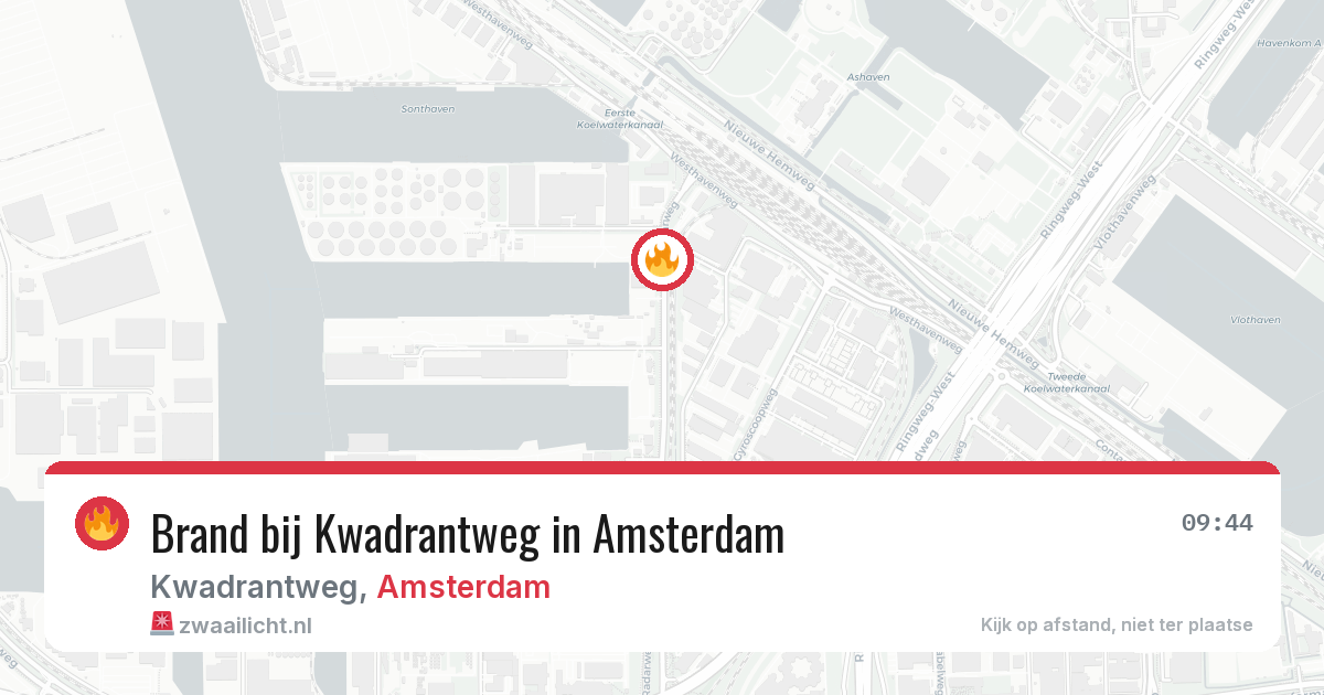 Brand bij Kwadrantweg in Amsterdam — 9 mei 2026