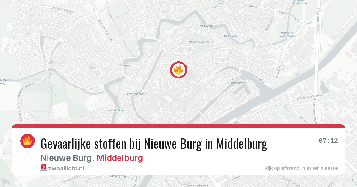 Gevaarlijke stoffen bij Nieuwe Burg in Middelburg — 8 jun 2026