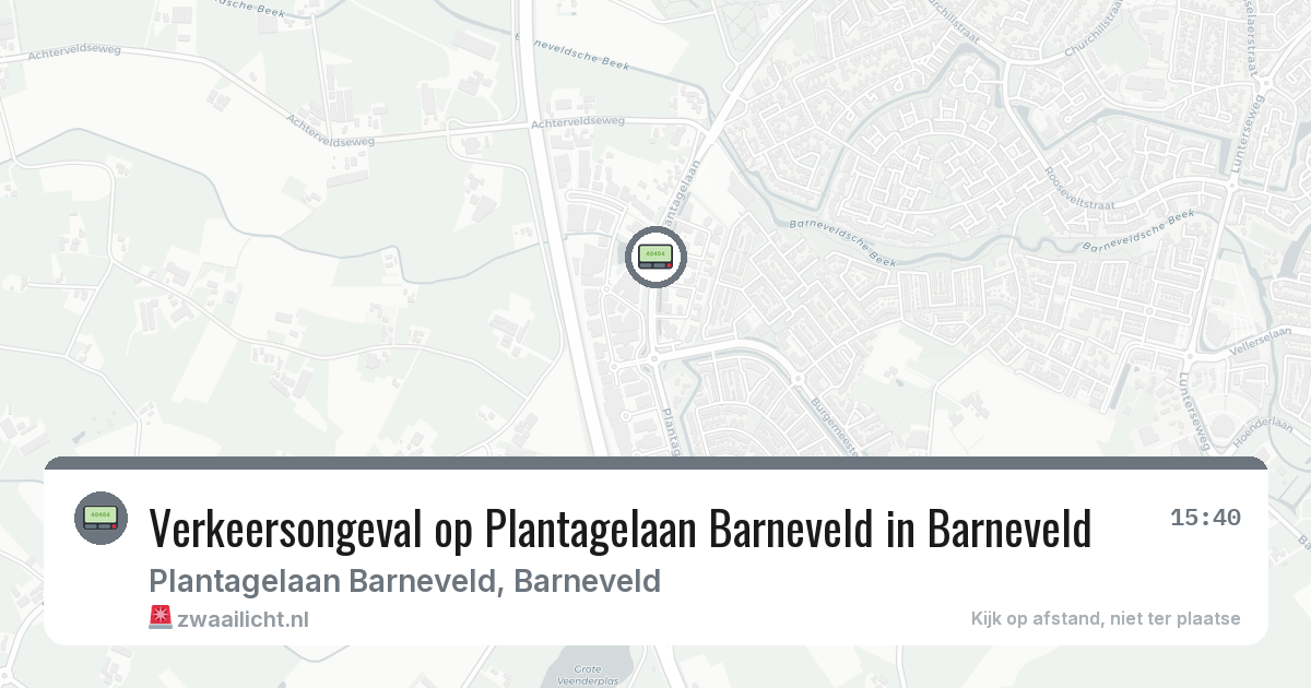 Verkeersongeval op Plantagelaan Barneveld in Barneveld — 30 mrt 2026