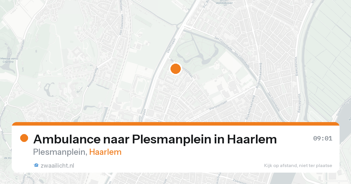 Ambulance naar Plesmanplein in Haarlem — 20 aug 2026