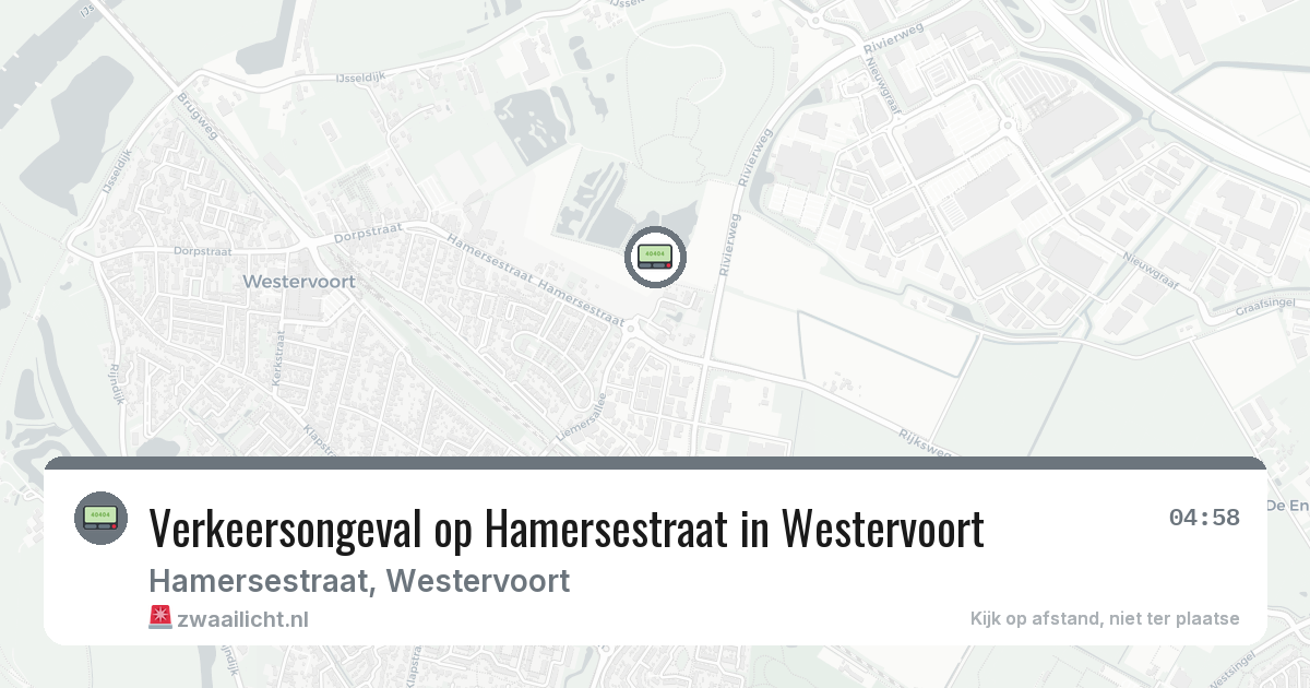 Verkeersongeval op Hamersestraat in Westervoort — 22 mrt 2026