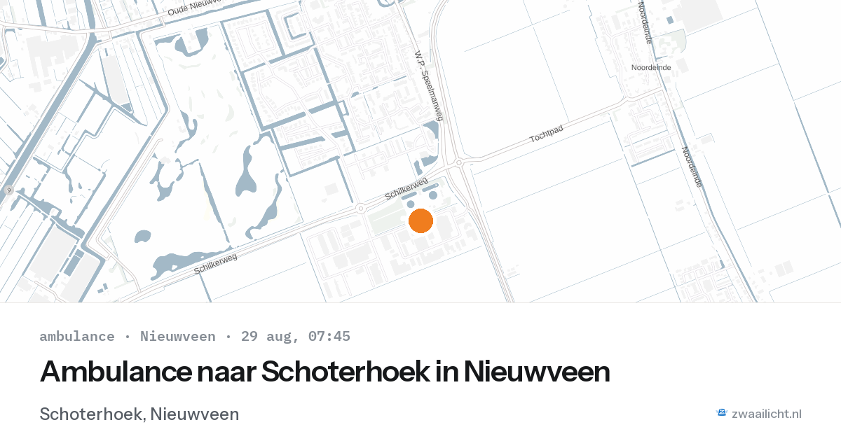 Ambulance naar Schoterhoek in Nieuwveen — 29 aug 2026