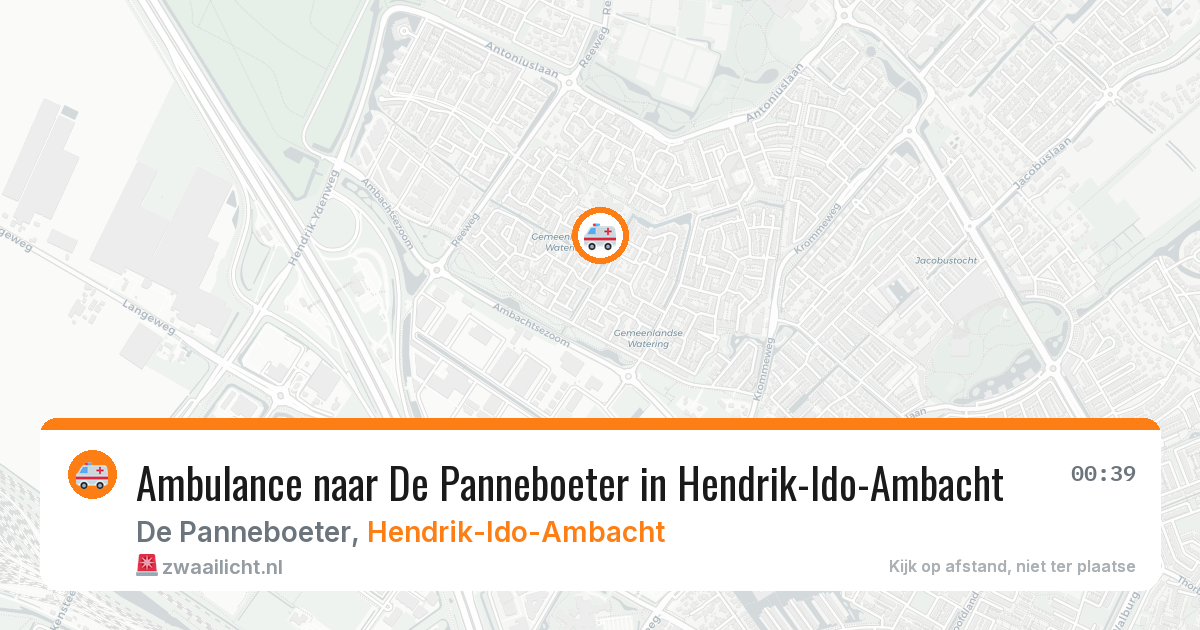 Ambulance naar De Panneboeter in Hendrik-Ido-Ambacht — 22 mei 2026