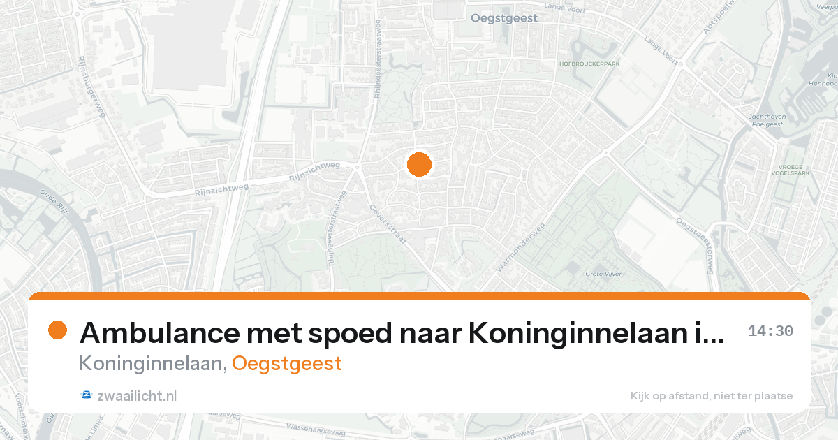 Ambulance met spoed naar Koninginnelaan in Oegstgeest — 10 jun 2026