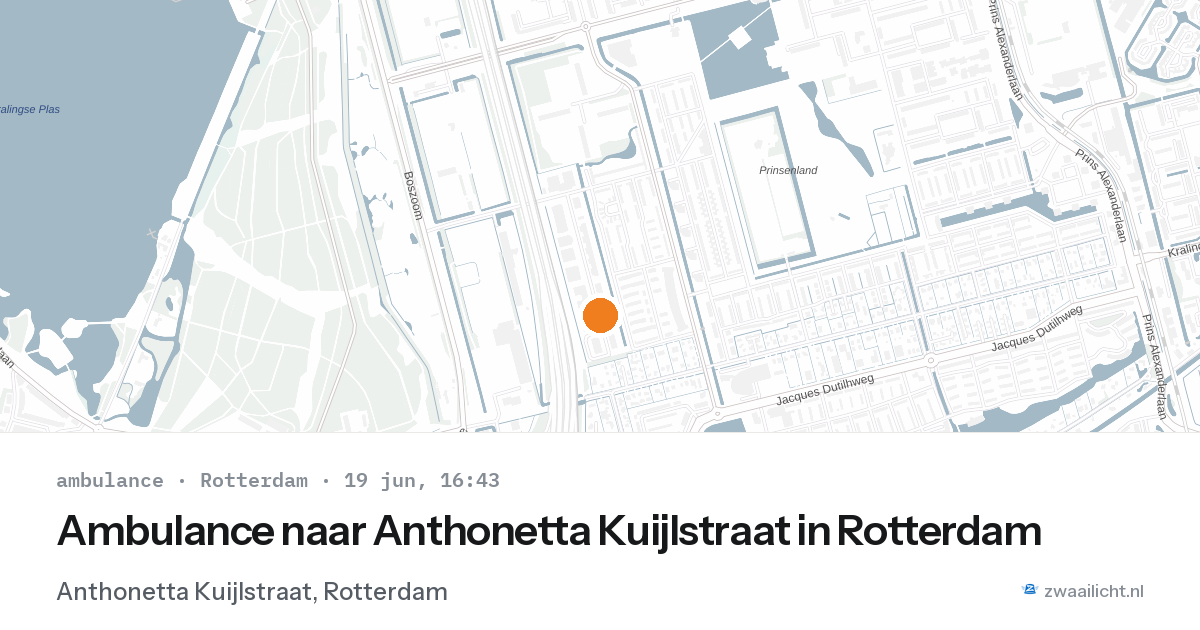 Ambulance naar Anthonetta Kuijlstraat in Rotterdam — 19 jun 2026