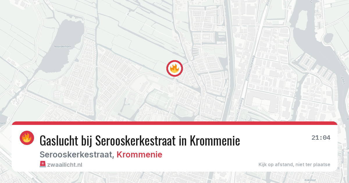 Gaslucht bij Serooskerkestraat in Krommenie — 31 jul 2026