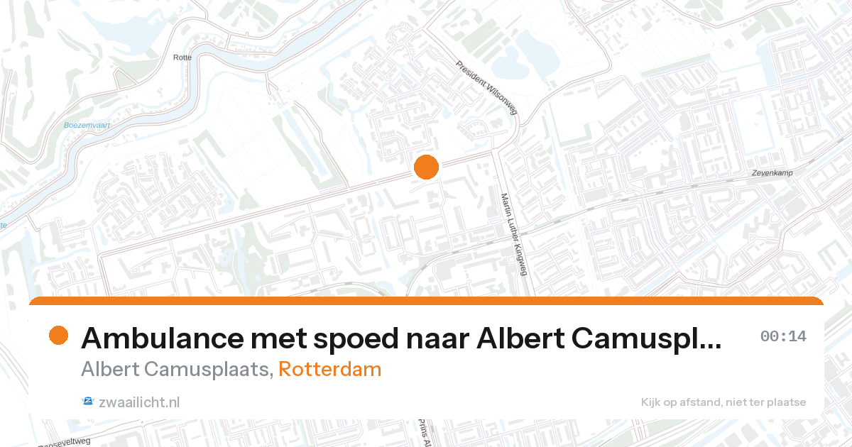 Ambulance met spoed naar Albert Camusplaats in Rotterdam — 26 aug 2026