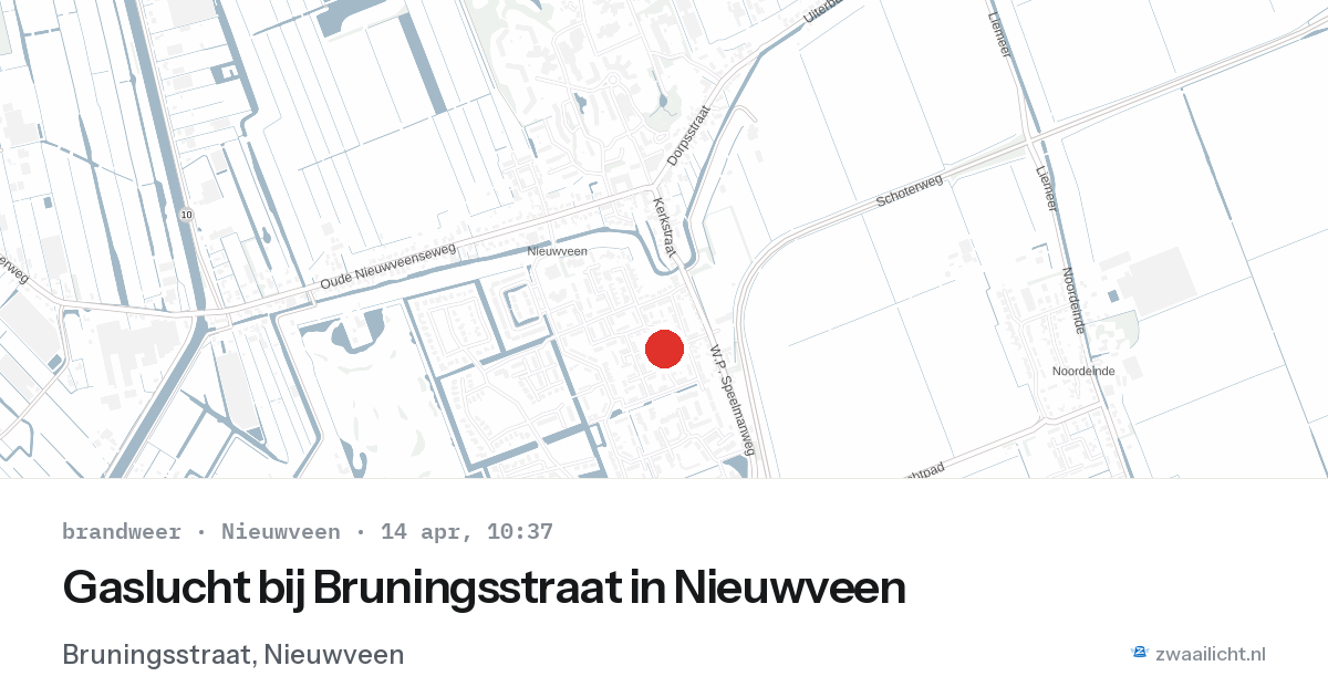 Gaslucht bij Bruningsstraat in Nieuwveen — 14 apr 2026
