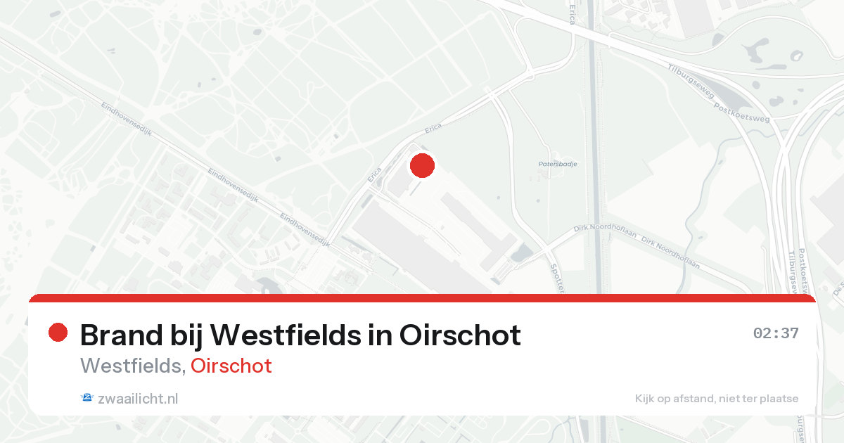 Brand bij Westfields in Oirschot — 18 aug 2026