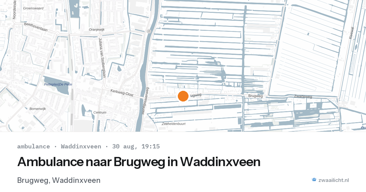 Ambulance naar Brugweg in Waddinxveen — 30 aug 2026