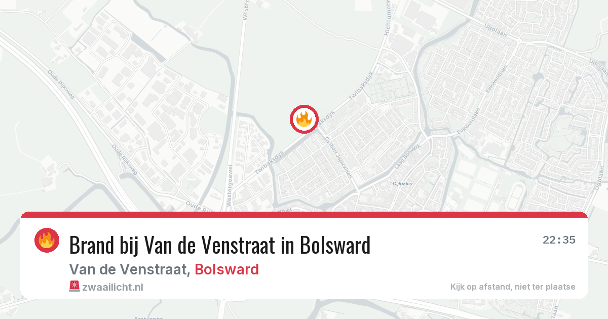 Brand bij Van de Venstraat in Bolsward — 12 apr 2026