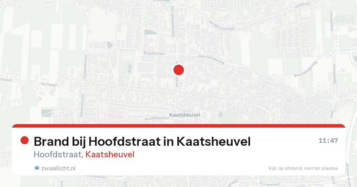 Brand bij Hoofdstraat in Kaatsheuvel — 22 aug 2026
