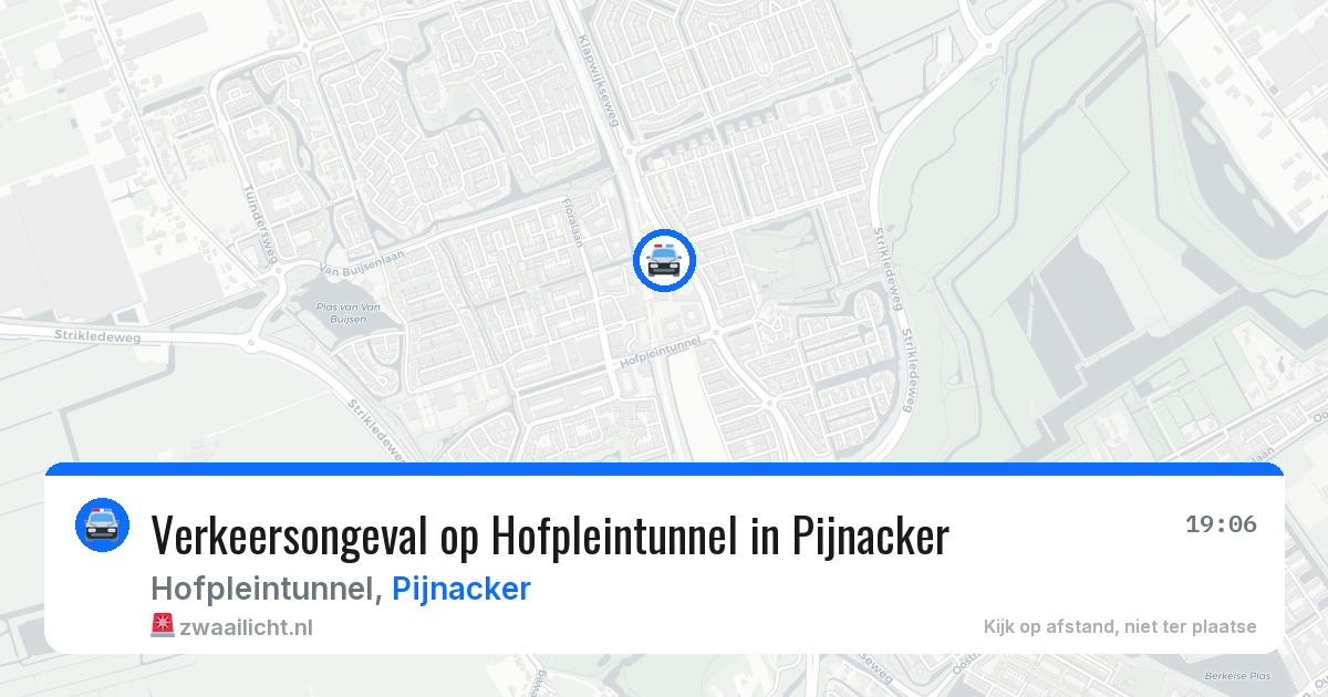 Verkeersongeval op Hofpleintunnel in Pijnacker — 8 mei 2026