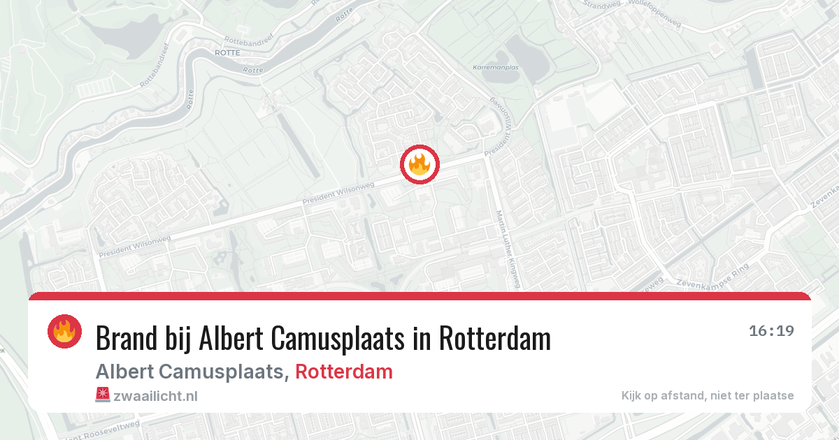Brand bij Albert Camusplaats in Rotterdam — 24 jun 2026