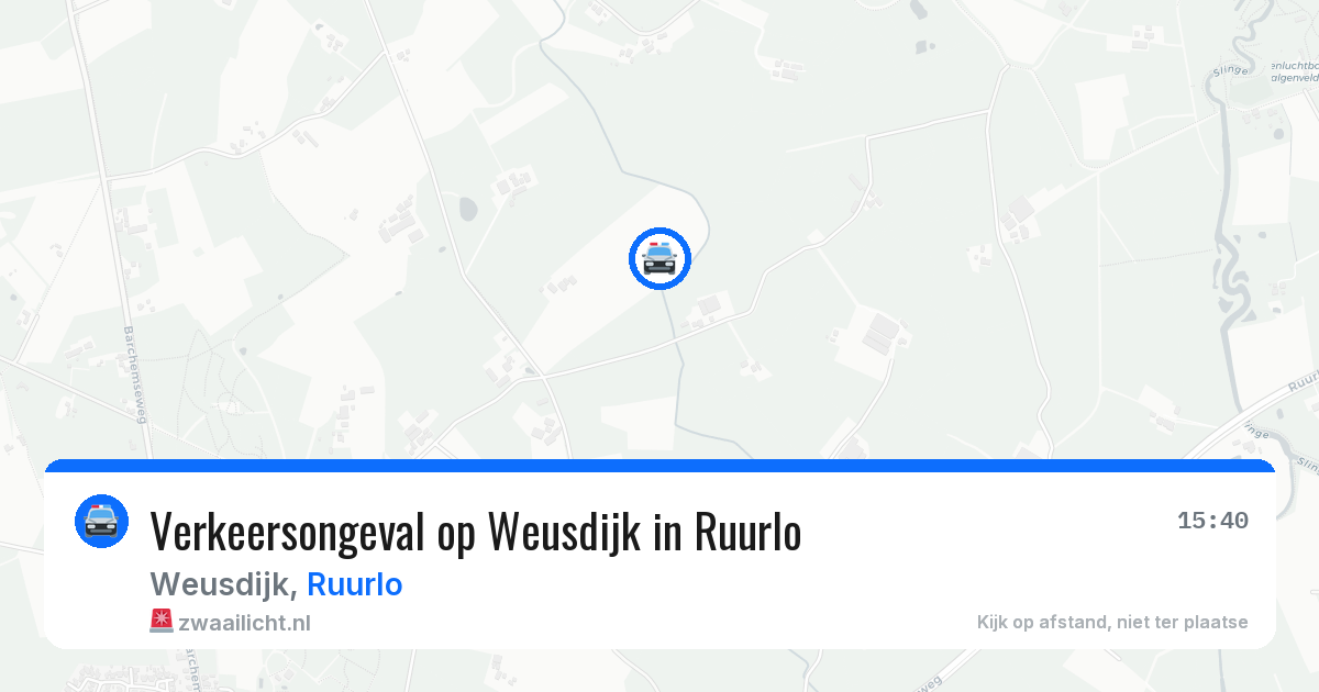Verkeersongeval op Weusdijk in Ruurlo — 1 mei 2026