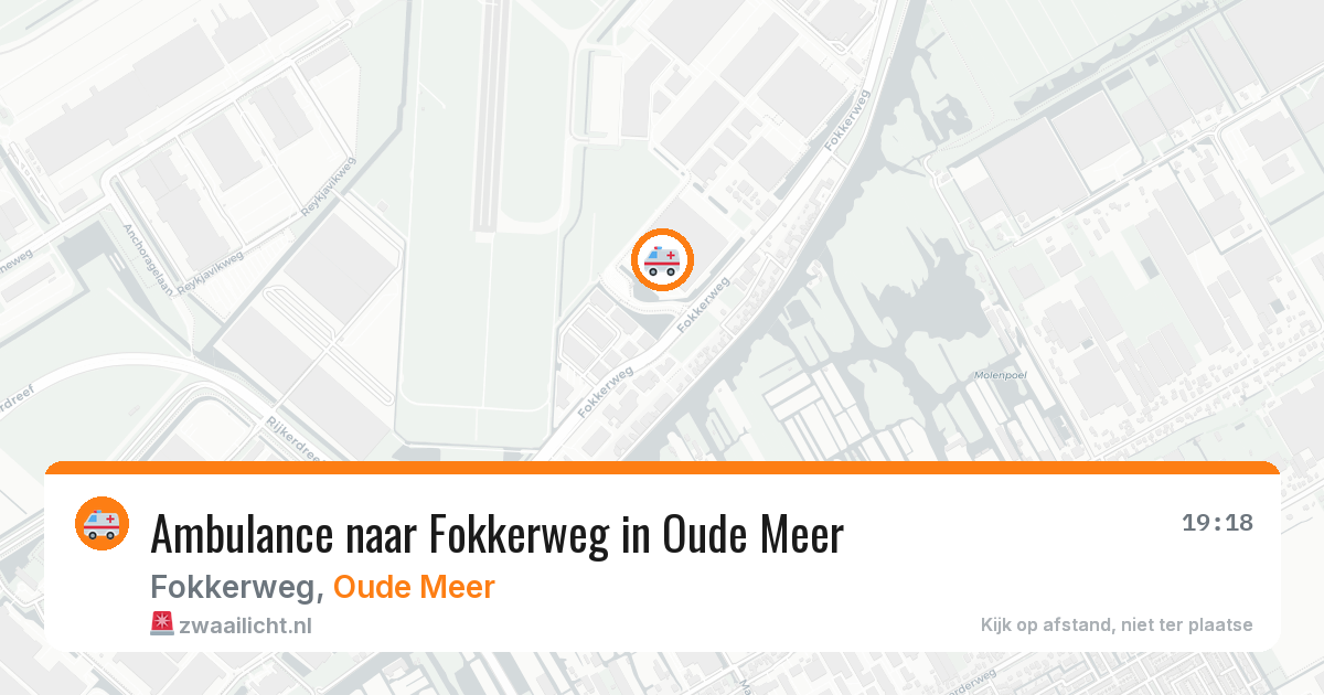 Ambulance naar Fokkerweg in Oude Meer — 8 mrt 2026