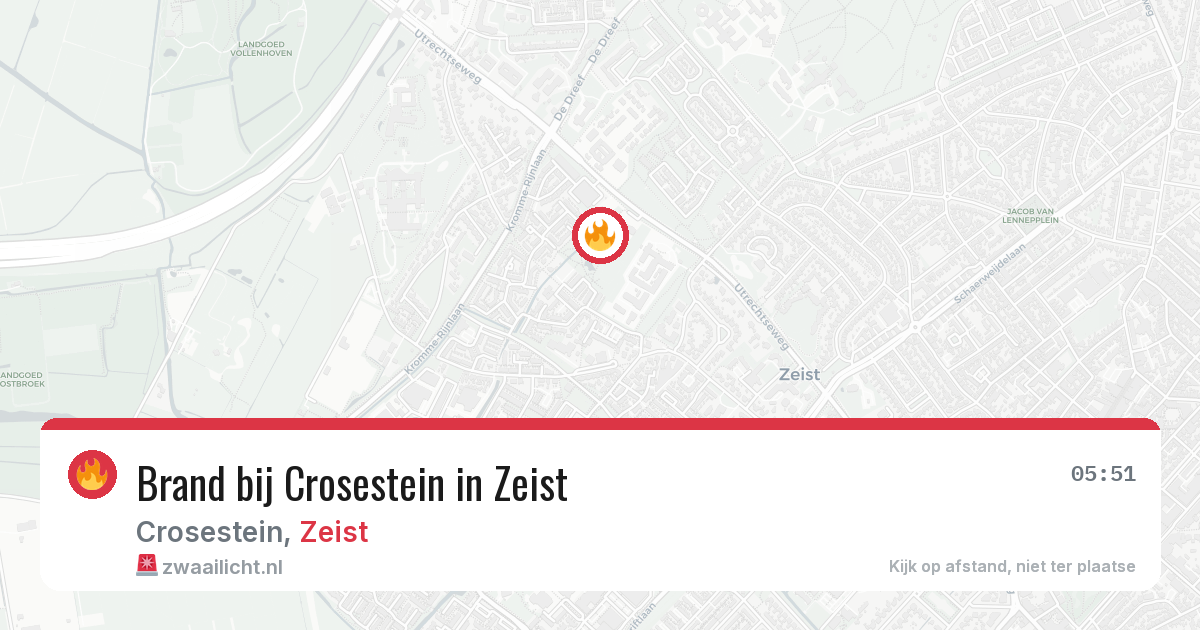 Brand bij Crosestein in Zeist — 25 apr 2026