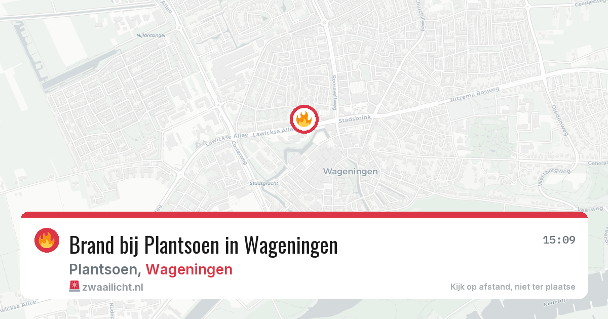 Brand bij Plantsoen in Wageningen — 1 jul 2026
