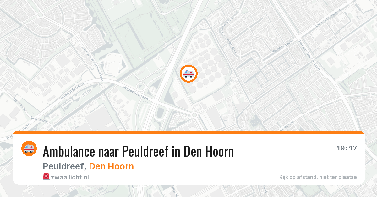 Ambulance naar Peuldreef in Den Hoorn — 10 jul 2026
