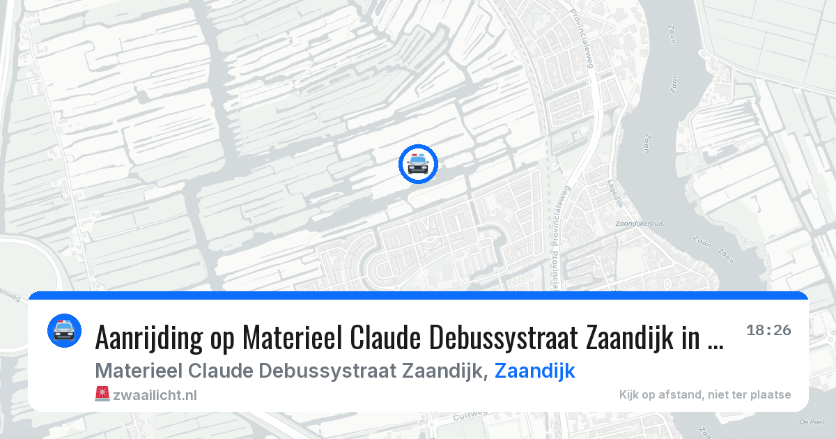 Aanrijding op Materieel Claude Debussystraat Zaandijk in Zaandijk — 23 apr 2026