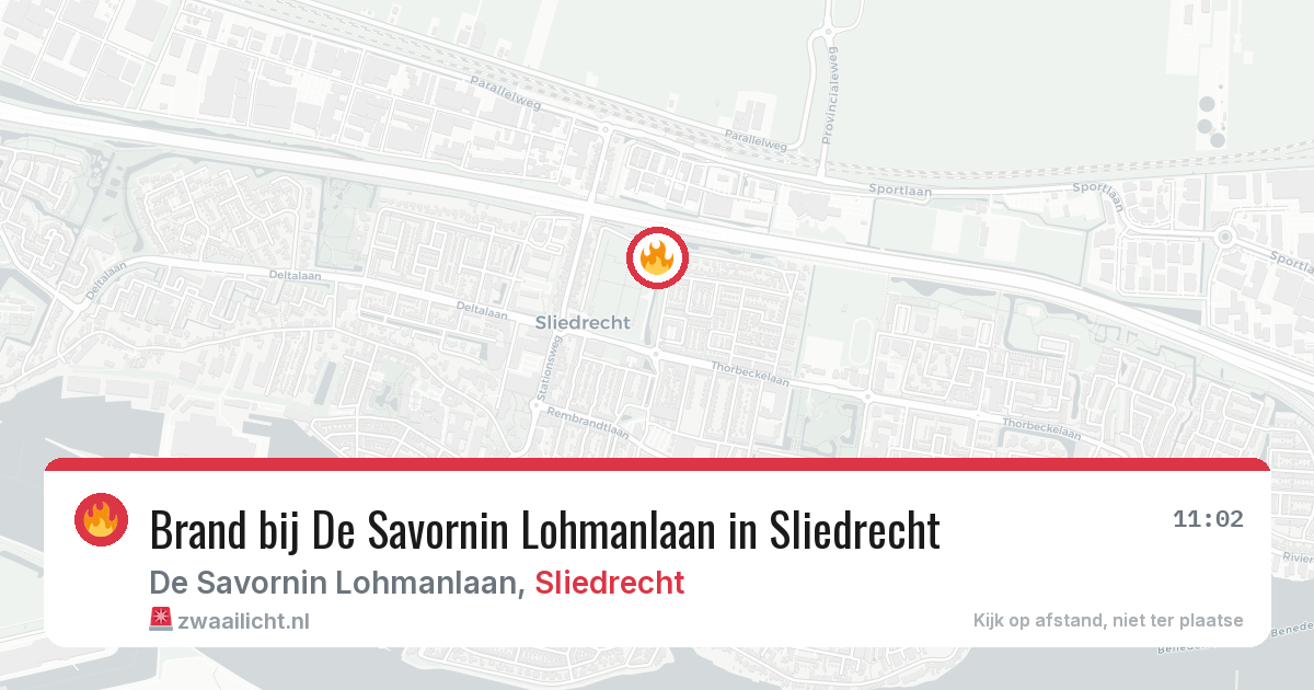 Brand bij De Savornin Lohmanlaan in Sliedrecht — 2 apr 2026