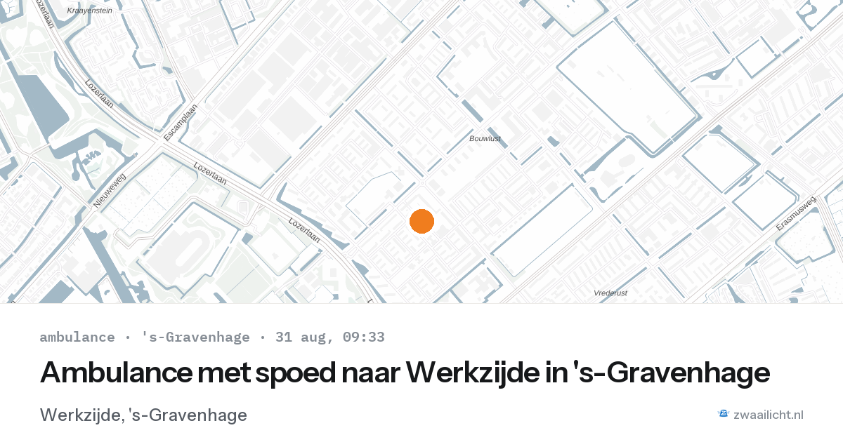 Ambulance met spoed naar Werkzijde in 's-Gravenhage — 31 aug 2026