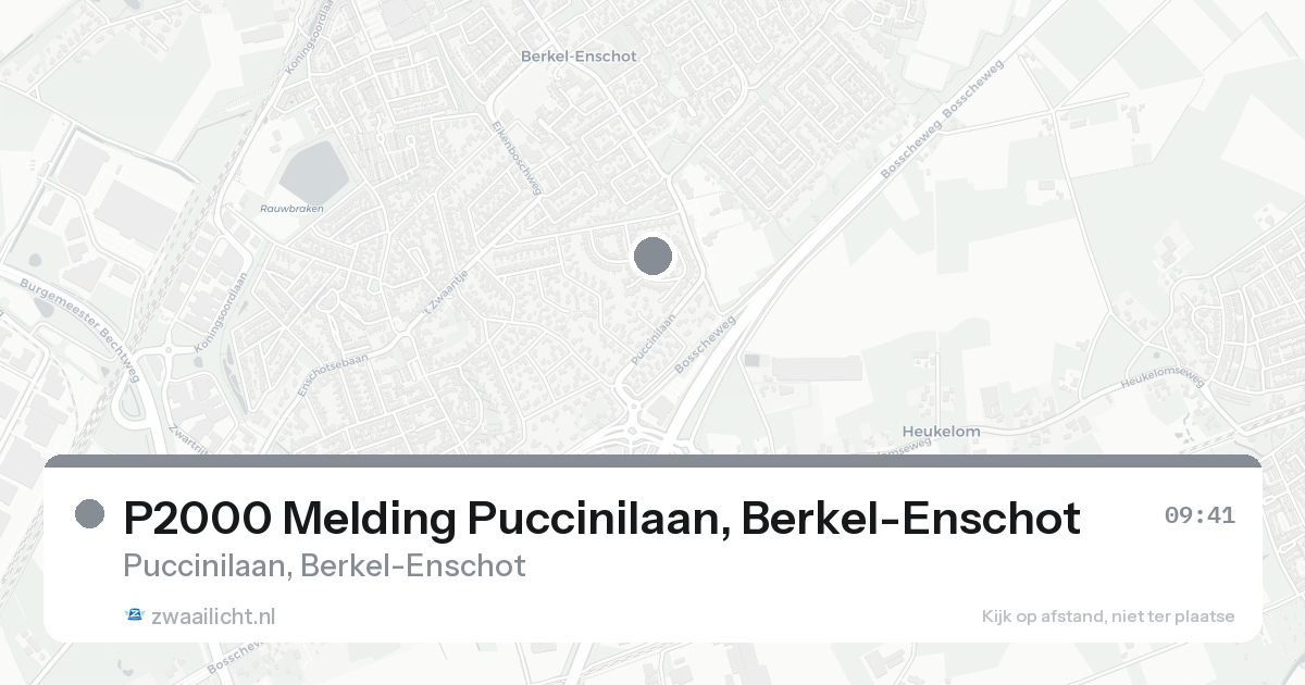 P2000 Melding Puccinilaan, Berkel-Enschot — 23 aug 2026