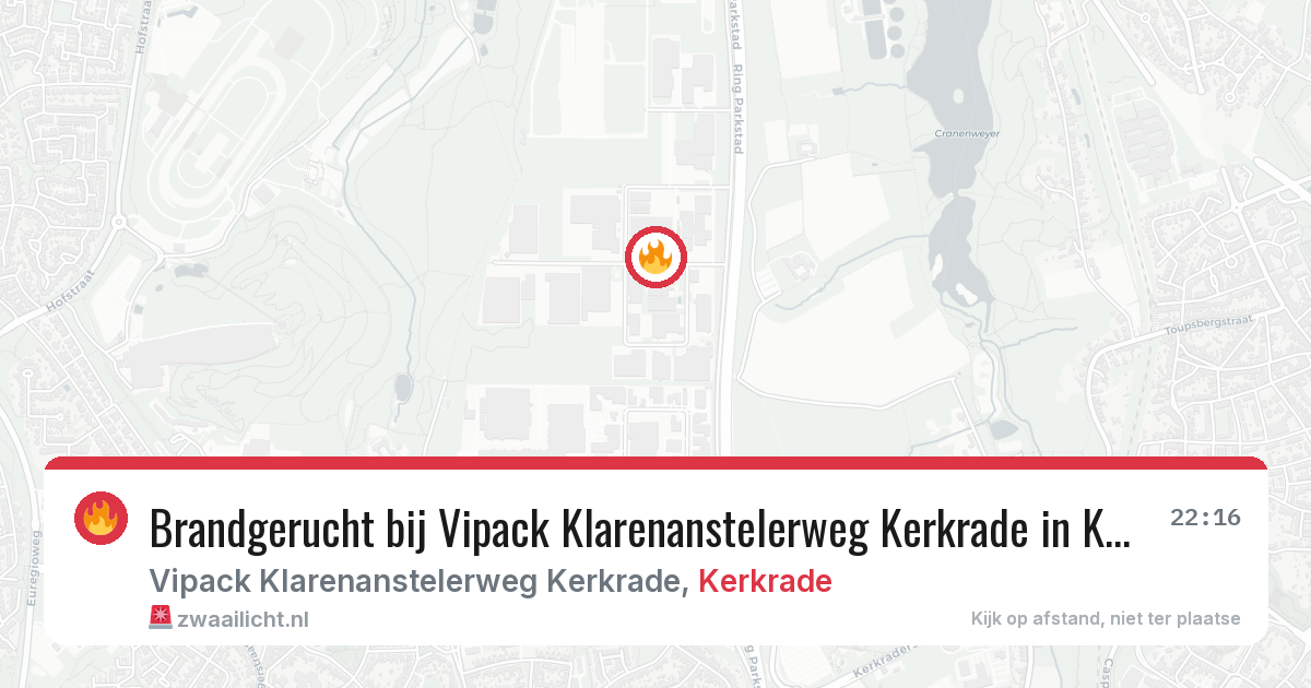 Brandgerucht bij Vipack Klarenanstelerweg Kerkrade in Kerkrade — 29 jul 2026