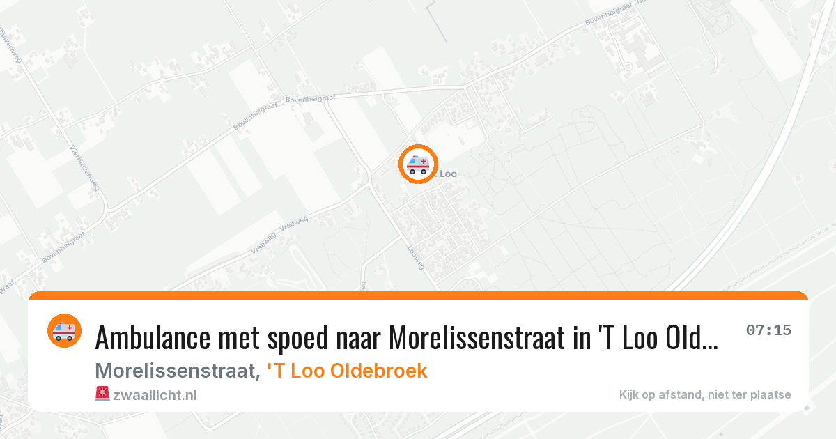 Ambulance met spoed naar Morelissenstraat in 'T Loo Oldebroek — 21 jun 2026