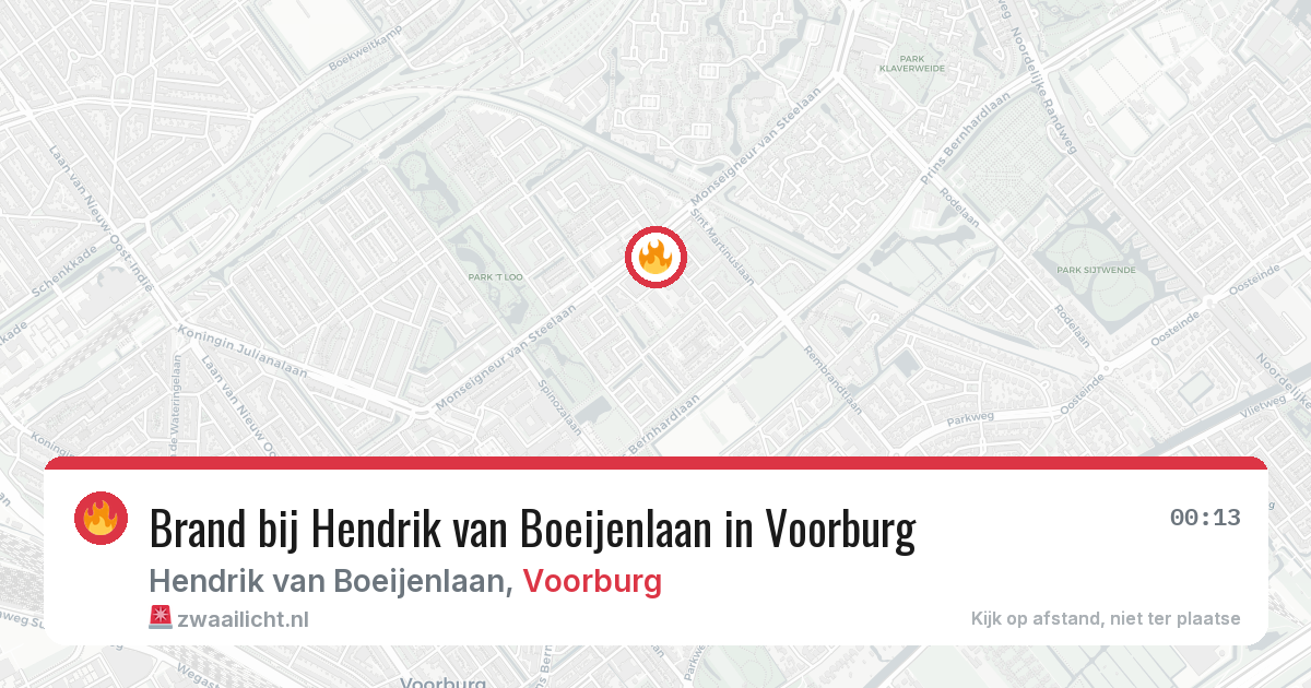 Brand bij Hendrik van Boeijenlaan in Voorburg — 25 feb 2026