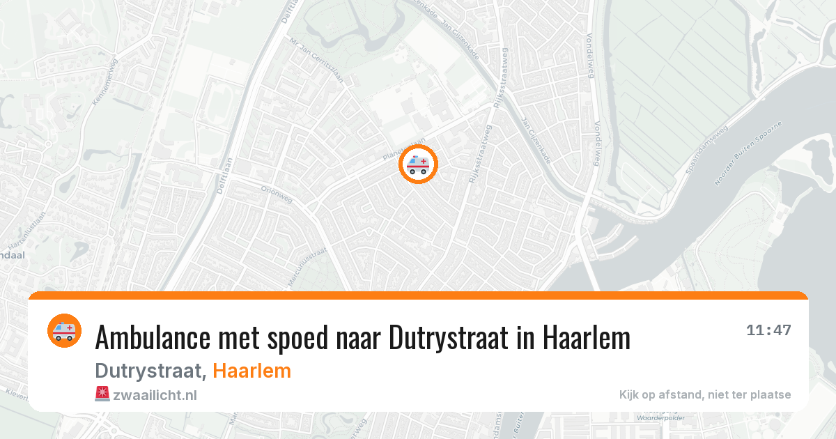 Ambulance met spoed naar Dutrystraat in Haarlem — 5 aug 2026