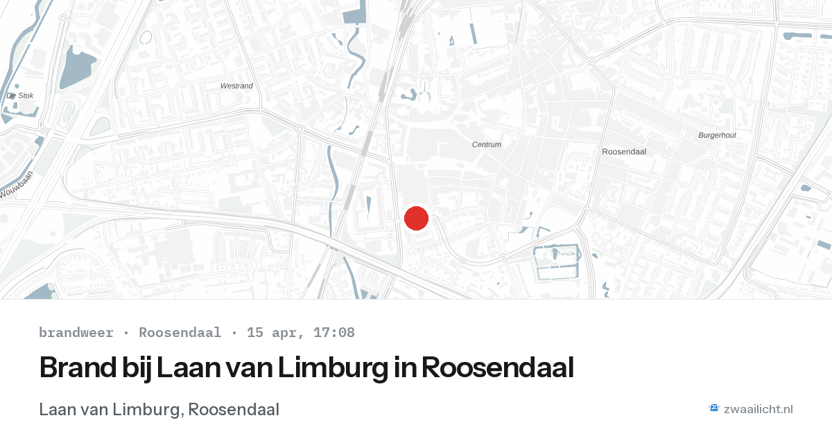 Brand bij Laan van Limburg in Roosendaal — 15 apr 2026