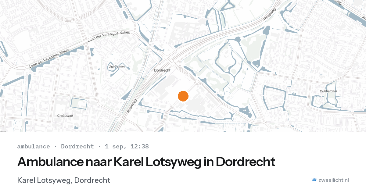 Ambulance naar Karel Lotsyweg in Dordrecht — 1 sep 2026