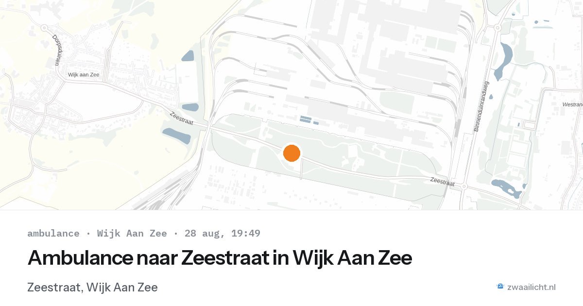 Ambulance naar Zeestraat in Wijk Aan Zee — 28 aug 2026