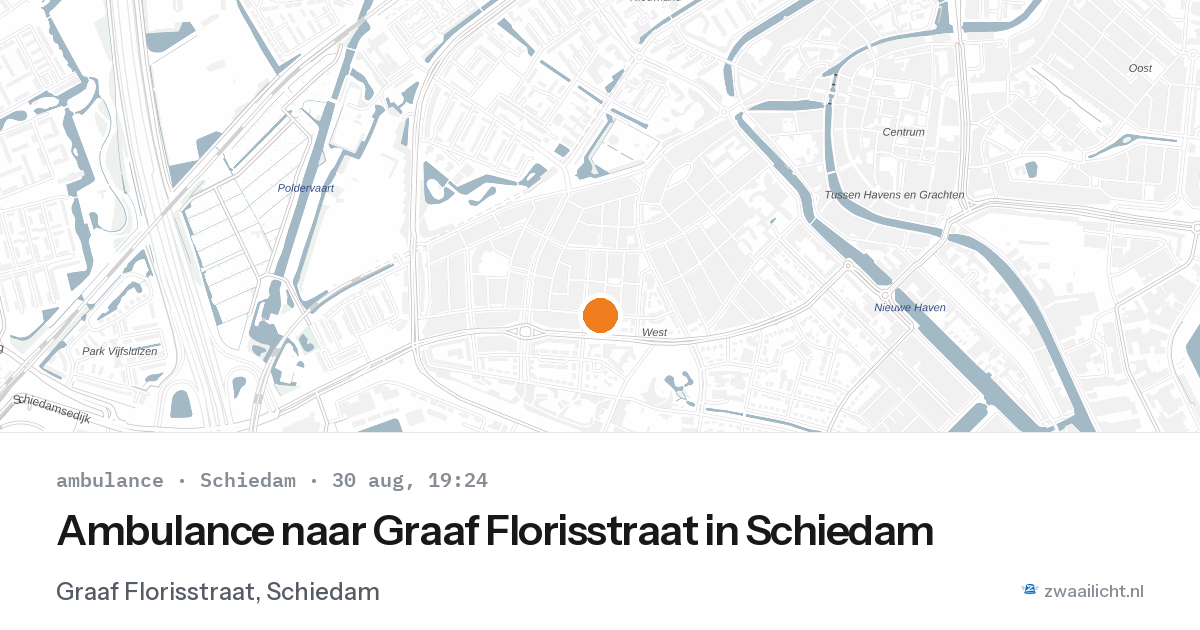 Ambulance naar Graaf Florisstraat in Schiedam — 30 aug 2026