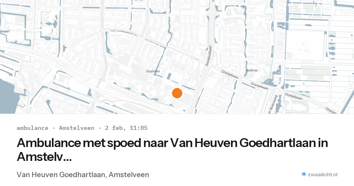 Ambulance met spoed naar Van Heuven Goedhartlaan in Amstelveen — 2 feb 2026