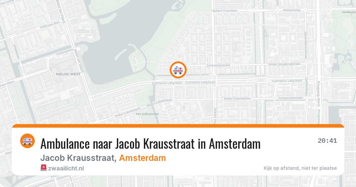 Ambulance naar Jacob Krausstraat in Amsterdam — 10 aug 2026