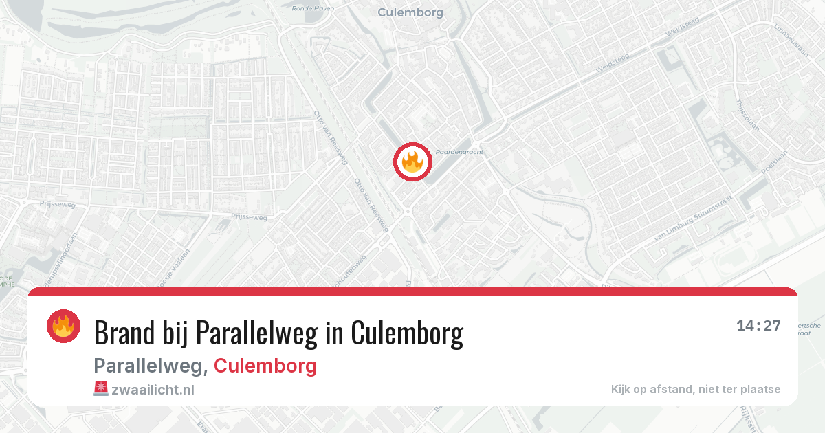 Brand bij Parallelweg in Culemborg — 22 mrt 2026