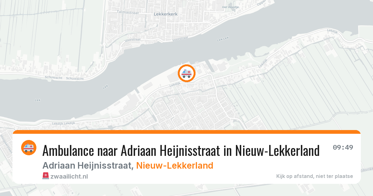 Ambulance naar Adriaan Heijnisstraat in Nieuw-Lekkerland — 23 mrt 2026