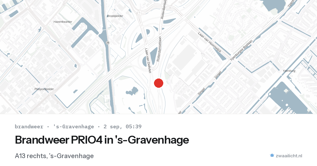 Brandweer PRIO4 in 's-Gravenhage — 2 sep 2026 | 🚨 Zwaailicht.nl
