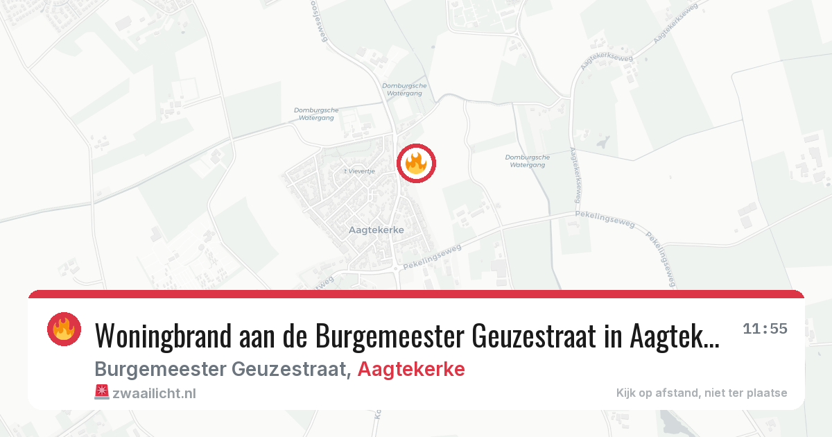 Woningbrand aan de Burgemeester Geuzestraat in Aagtekerke — 24 feb 2026