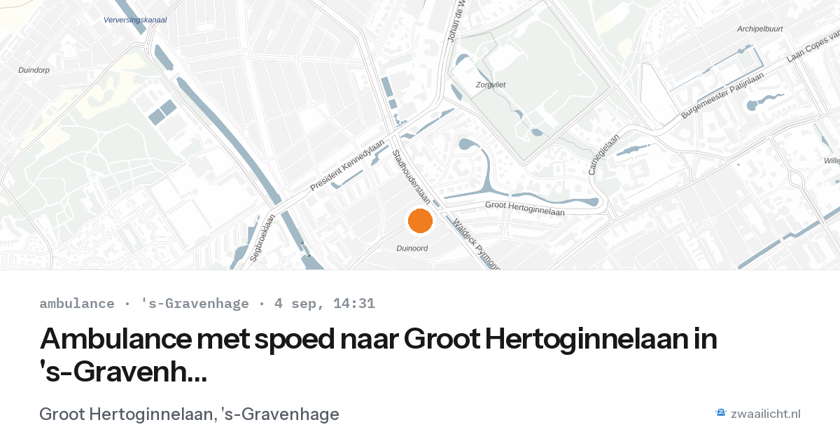 Ambulance met spoed naar Groot Hertoginnelaan in 's-Gravenhage — 4 sep 2026