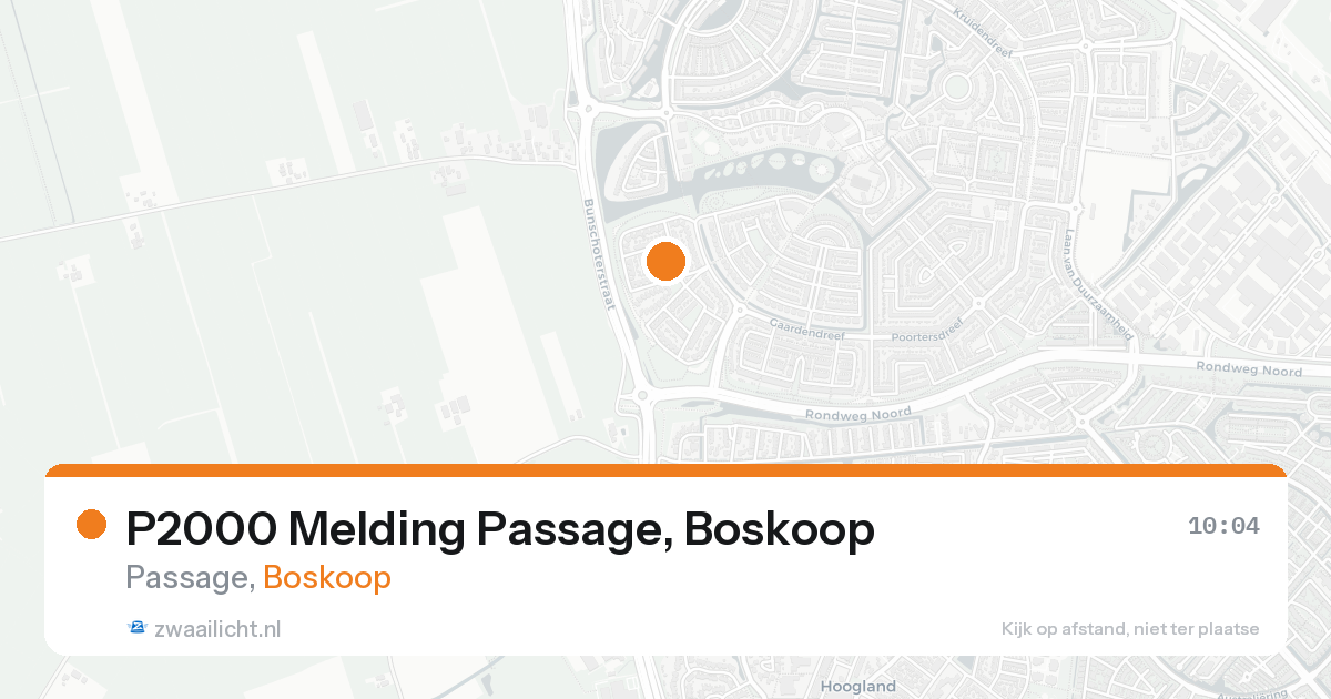 P2000 Melding Passage, Boskoop — 8 feb 2026