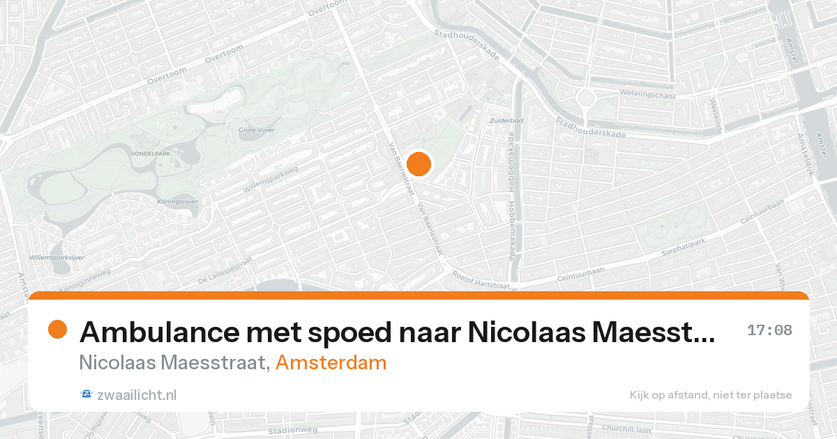 Ambulance met spoed naar Nicolaas Maesstraat in Amsterdam — 24 aug 2026
