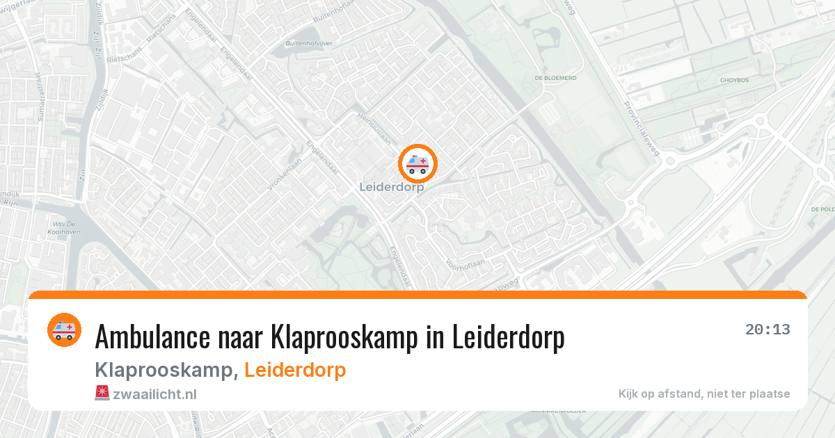 Ambulance naar Klaprooskamp in Leiderdorp — 12 aug 2026