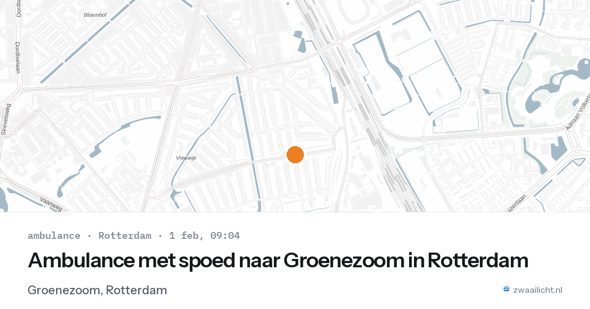 Ambulance met spoed naar Groenezoom in Rotterdam — 1 feb 2026