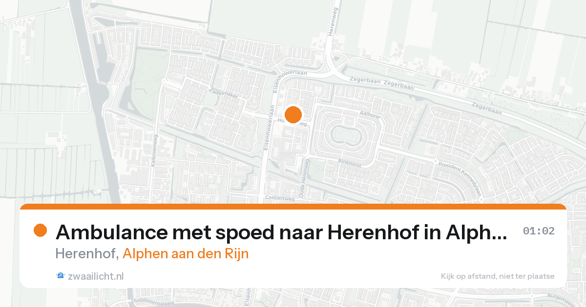 Ambulance met spoed naar Herenhof in Alphen aan den Rijn — 16 aug 2026