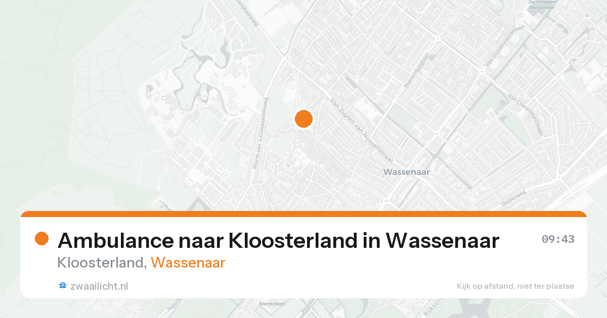Ambulance naar Kloosterland in Wassenaar — 17 aug 2026